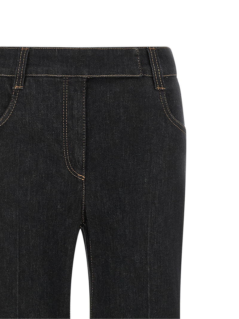 Brunello Cucinelli Jean Évasé en Coton Bleu