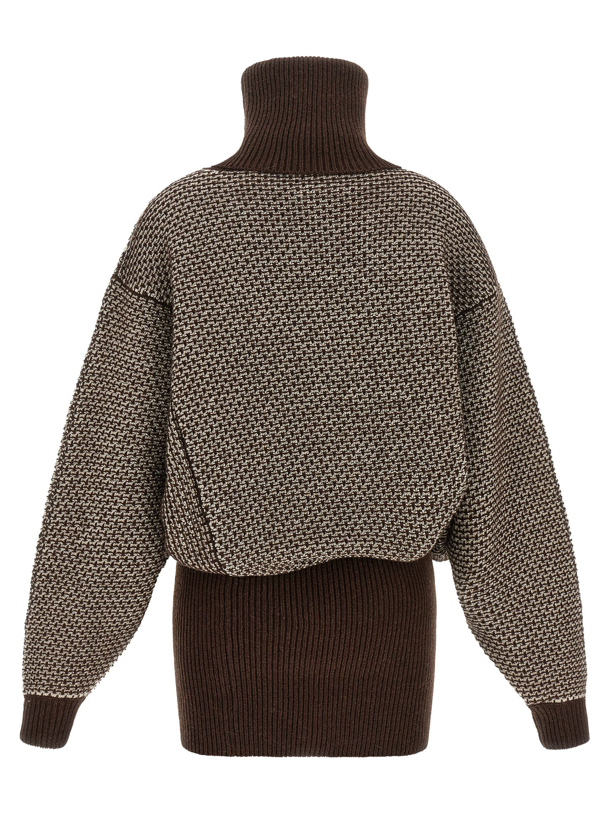 MM6 Maison Margiela Robe Courte en Laine Marron