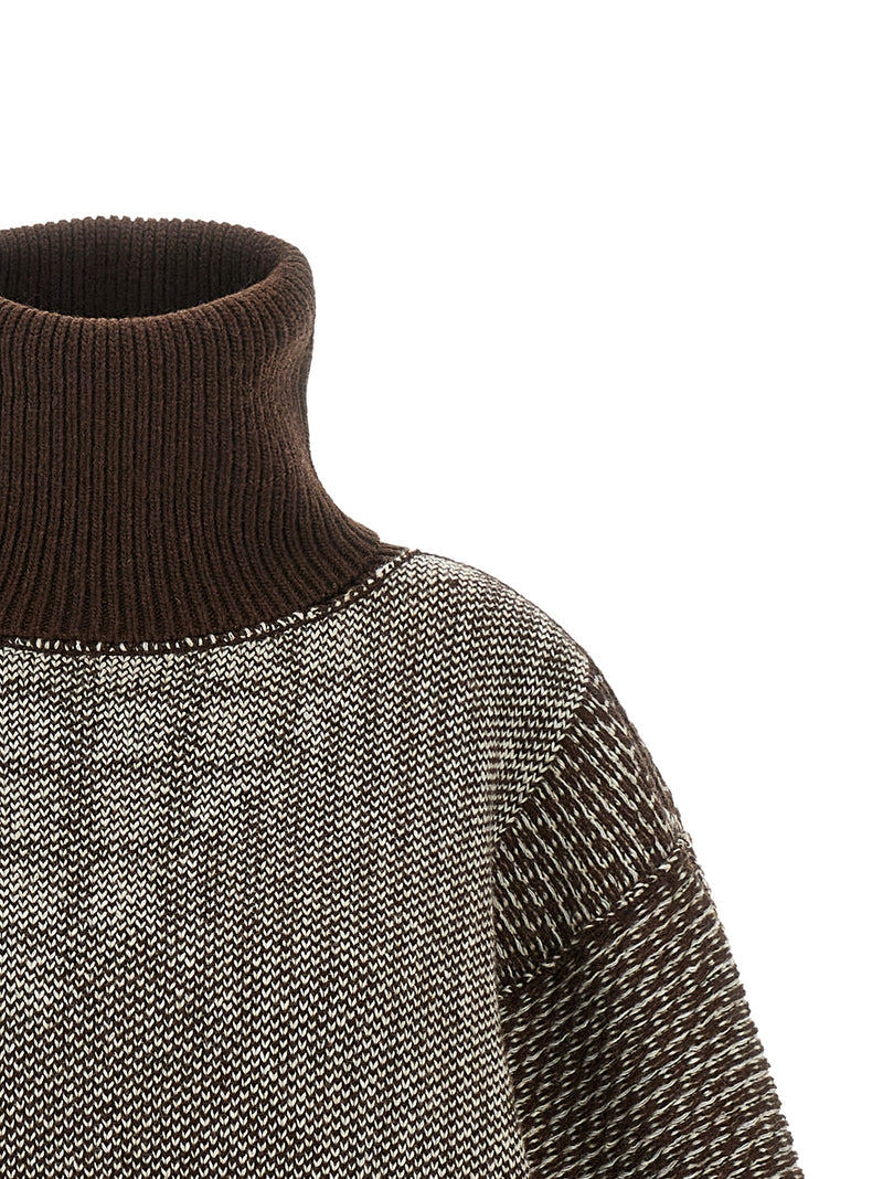 MM6 Maison Margiela Robe Courte en Laine Marron