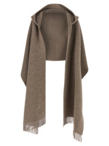 Écharpe Brunello Cucinelli en laine marron