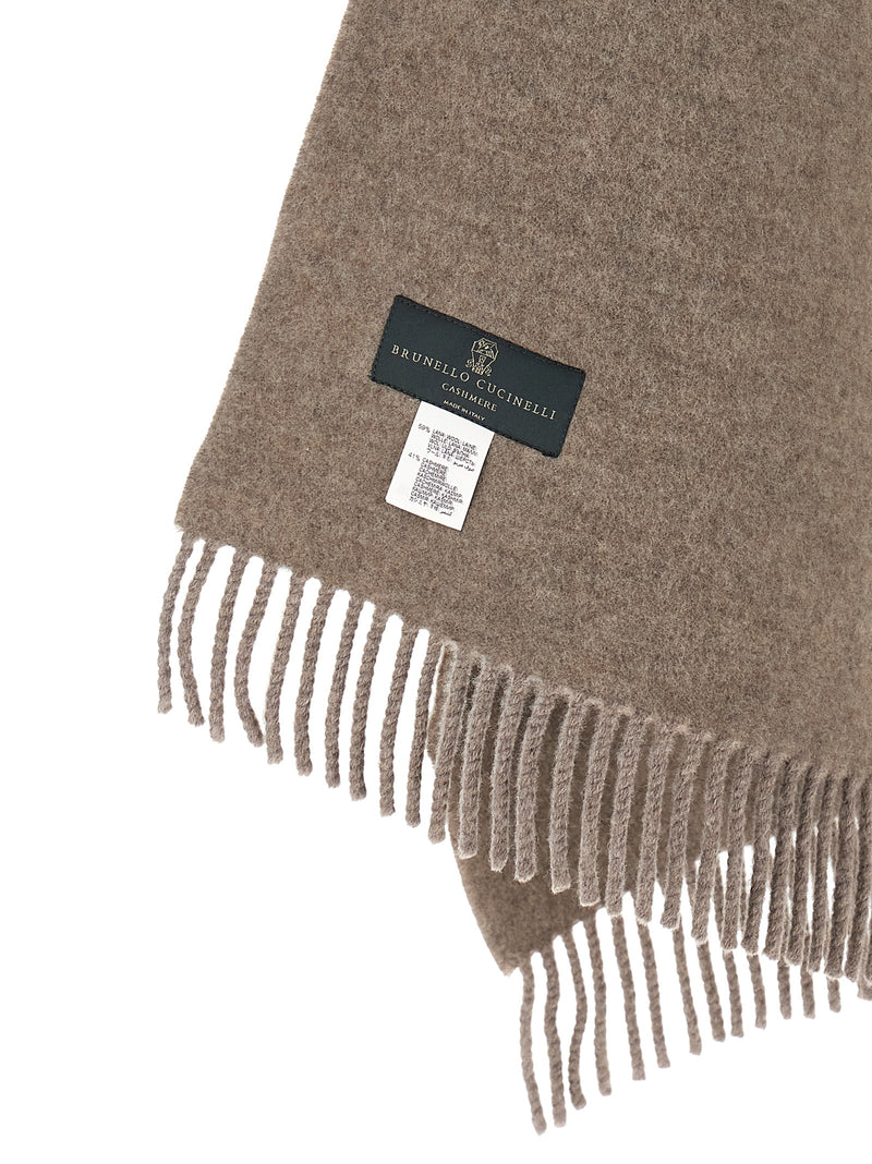 Écharpe Brunello Cucinelli en laine marron
