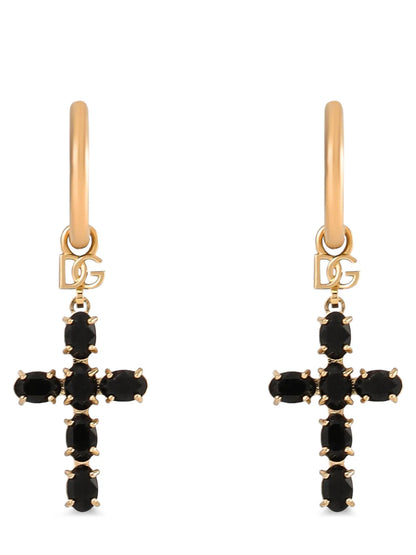 Dolce & Gabbana Black Brass Earrings