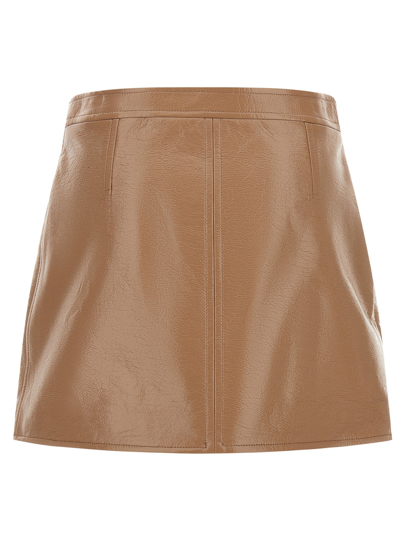 Jupe longue en coton beige Courrèges