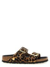 Birkenstock Claquettes en cuir de veau marron