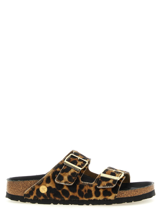 Birkenstock Claquettes en cuir de veau marron