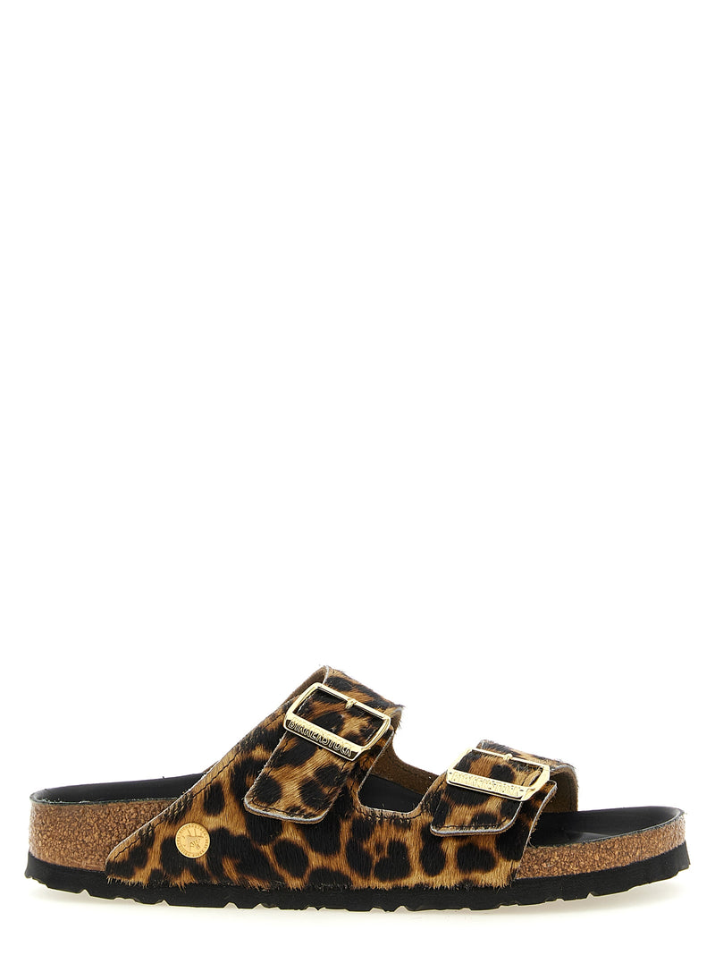 Birkenstock Claquettes en cuir de veau marron