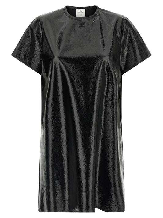 Robe Courrèges Courte Noire en Viscose