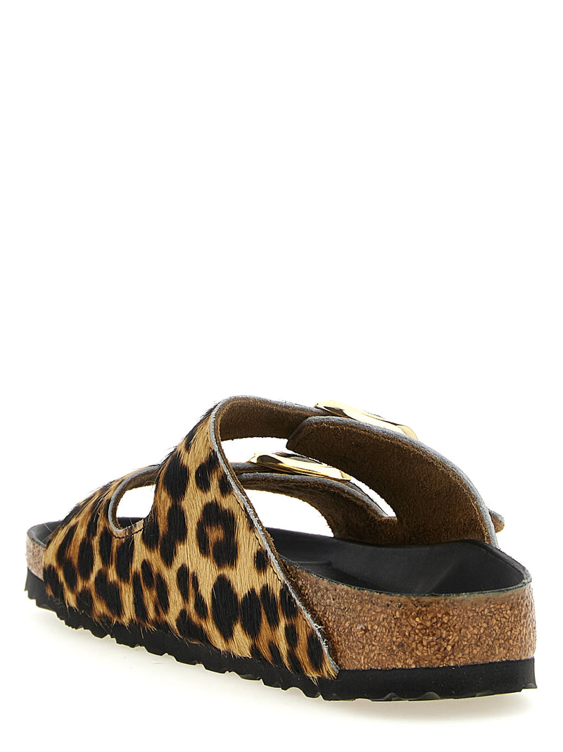 Birkenstock Claquettes en cuir de veau marron