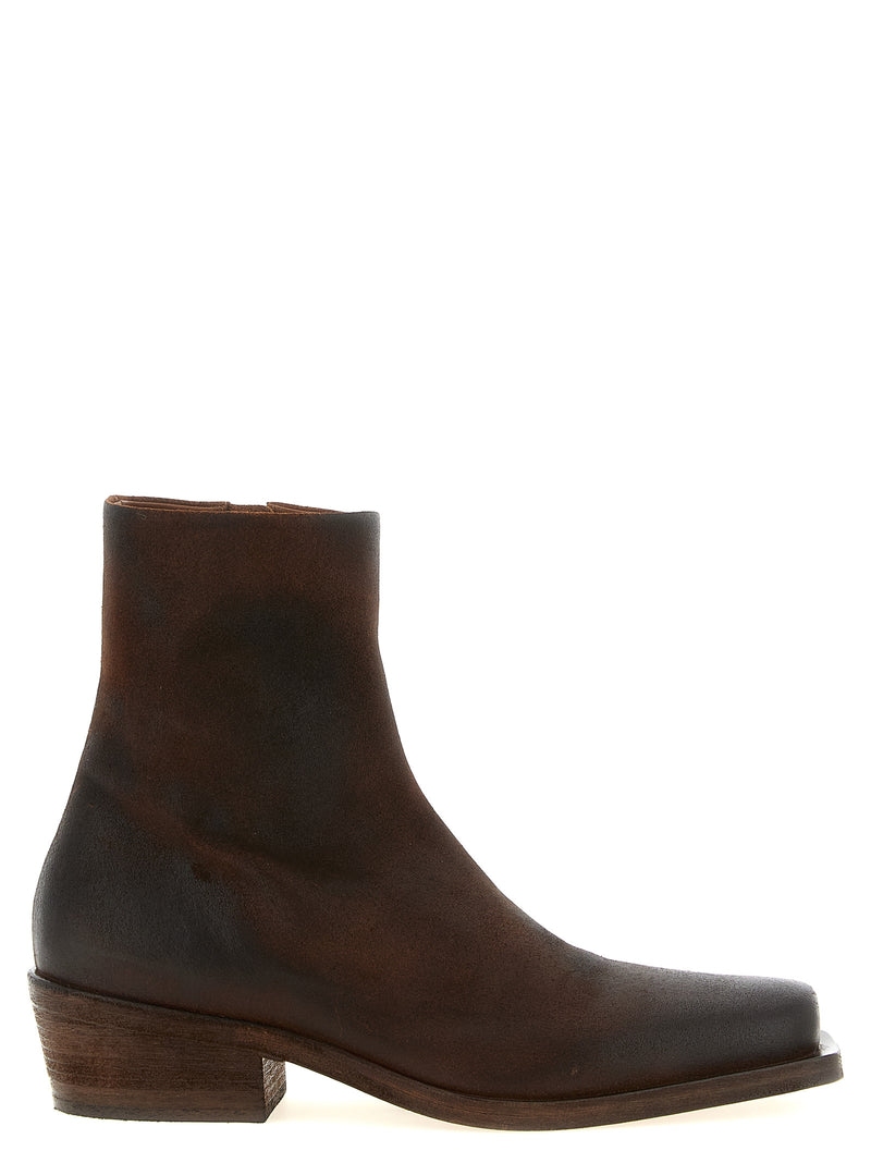 Bottines en cuir de veau marron Marsell
