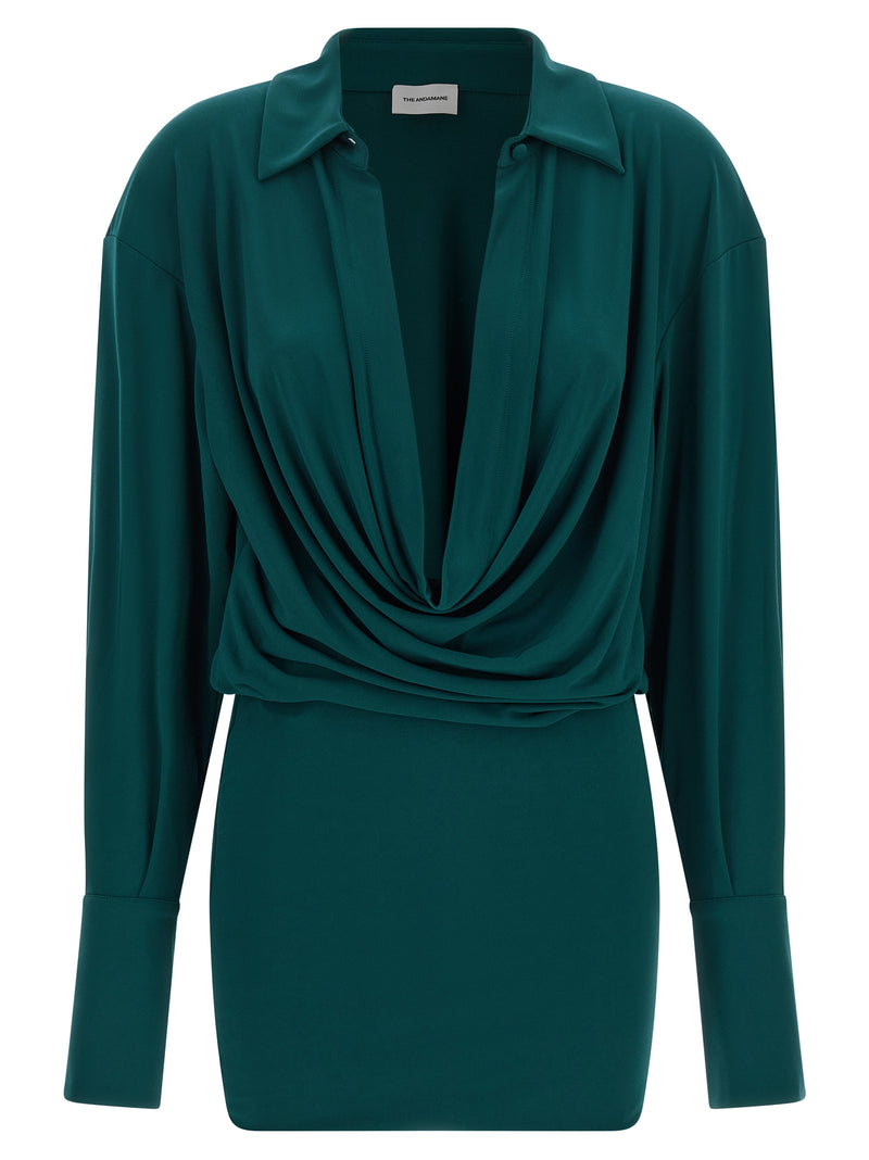 Robe courte bicolore en polyester Andamane