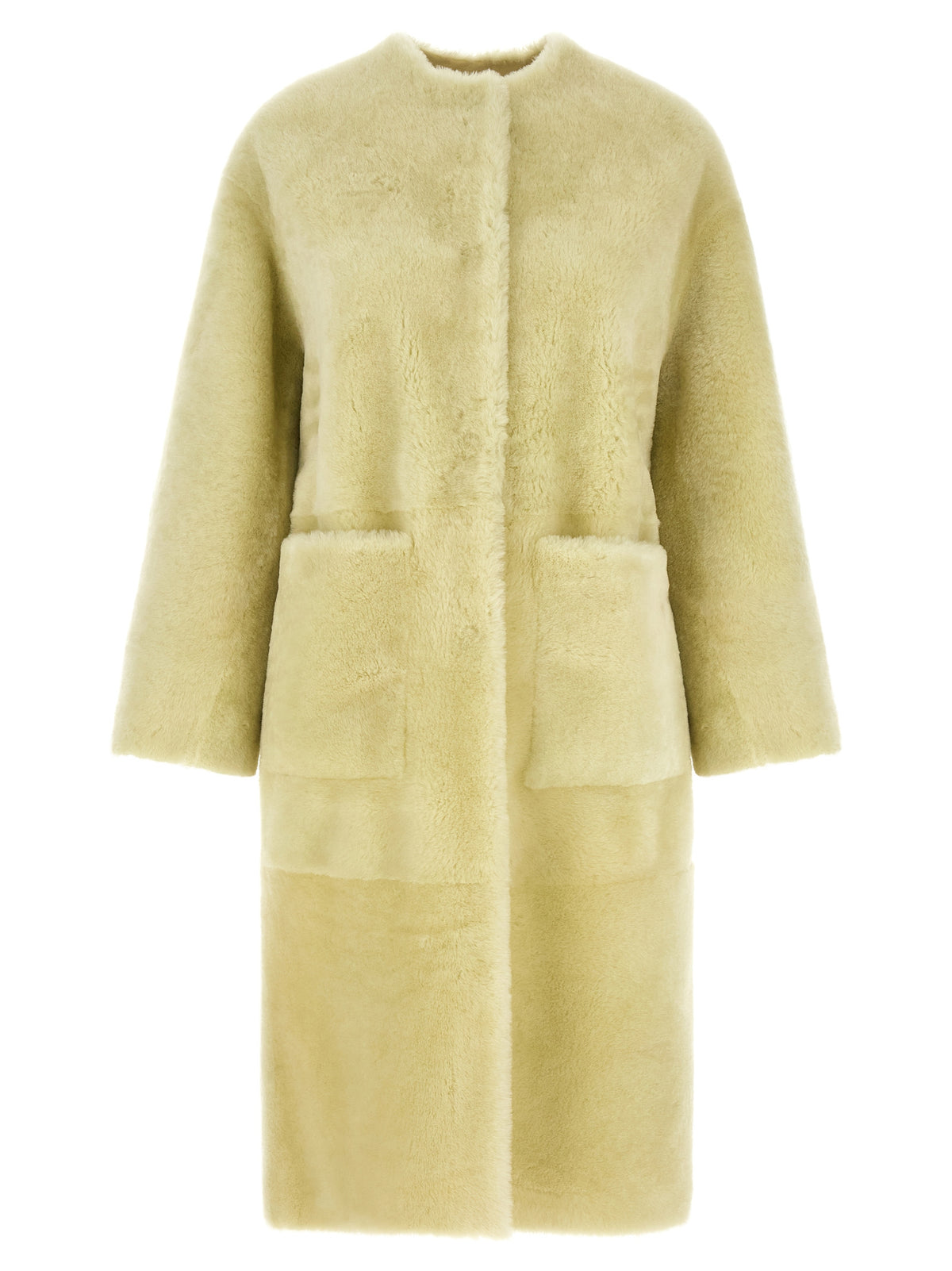 Manteau en fourrure d'agneau bicolore BLANCHA