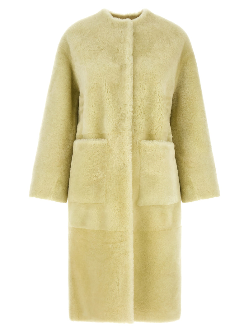 Manteau en fourrure d'agneau bicolore BLANCHA