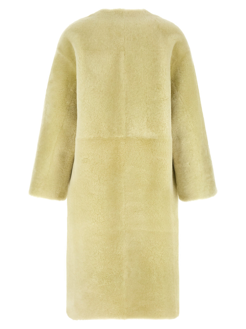 Manteau en fourrure d'agneau bicolore BLANCHA