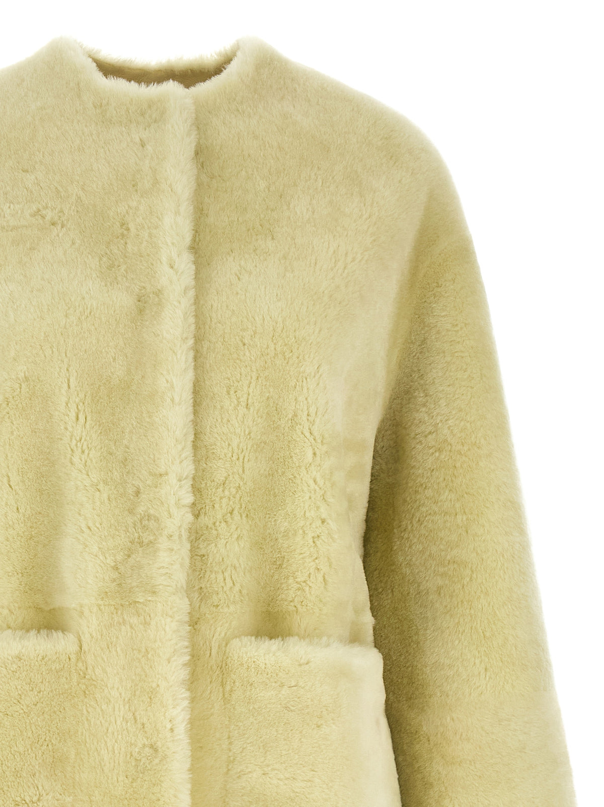 Manteau en fourrure d'agneau bicolore BLANCHA