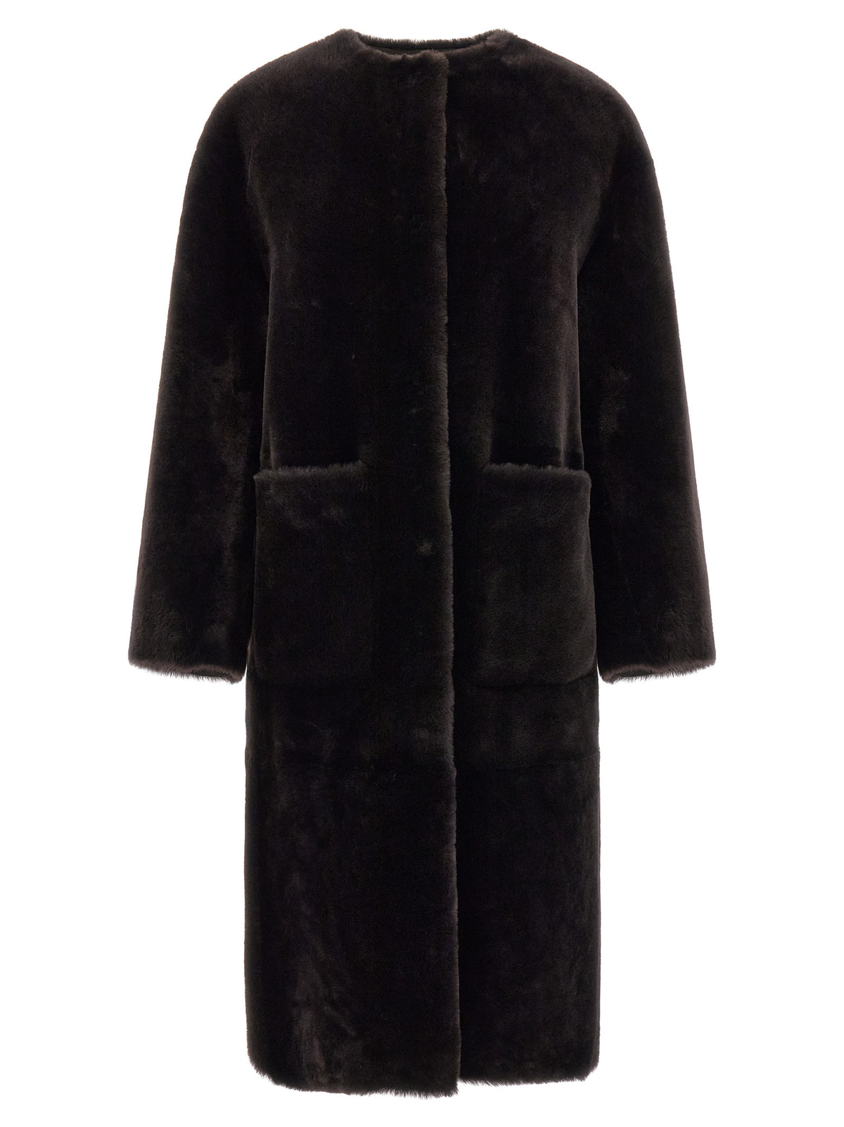 Manteau en fourrure d'agneau marron BLANCHA
