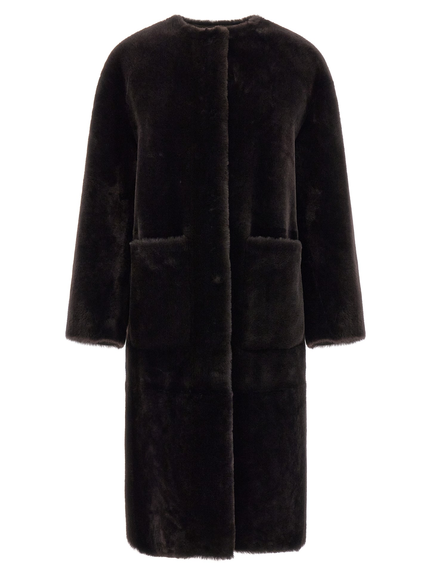 BLANCHA Brown Lamb Fur Coat
