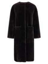 Manteau en fourrure d'agneau marron BLANCHA