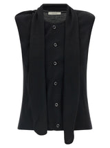 Veste sans manches en laine noire Lemaire