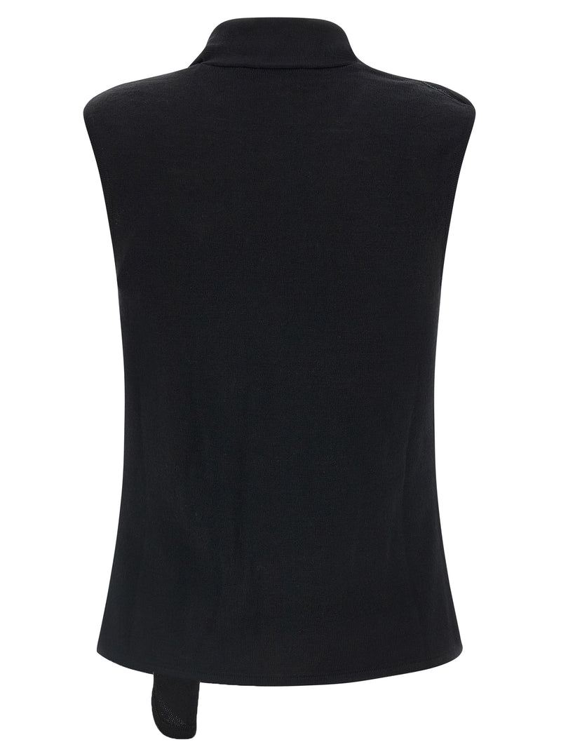 Veste sans manches en laine noire Lemaire