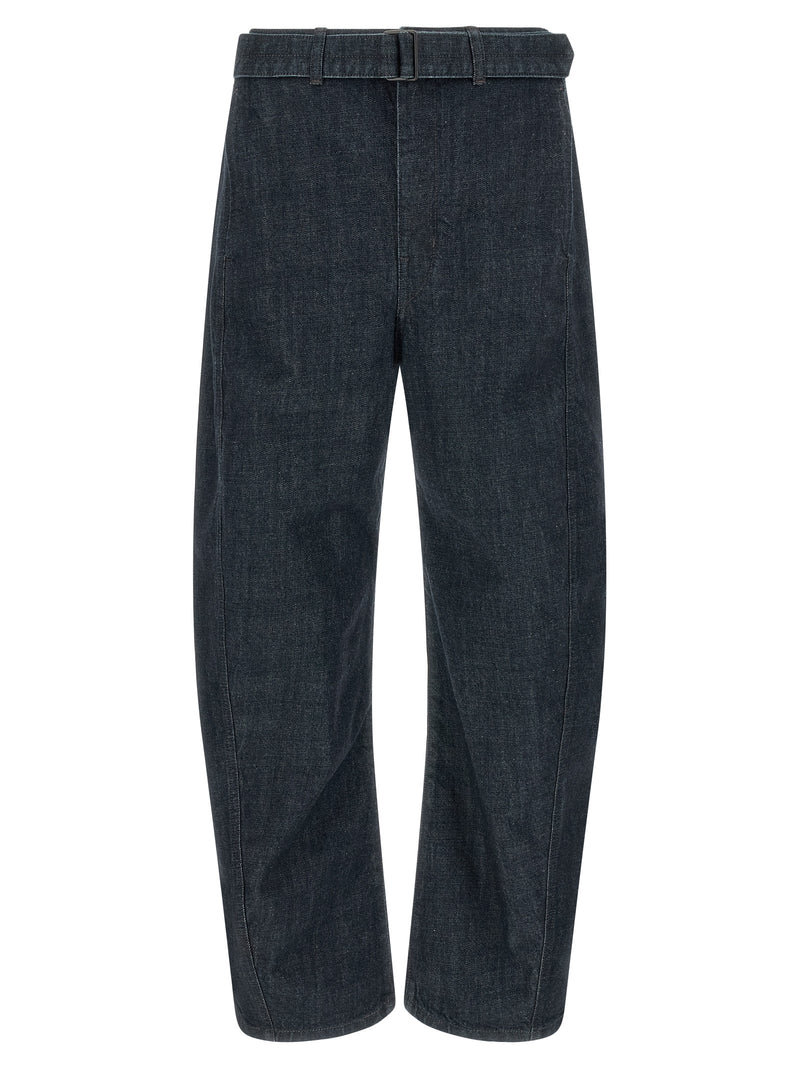 Lemaire Jean fuselé en coton bleu