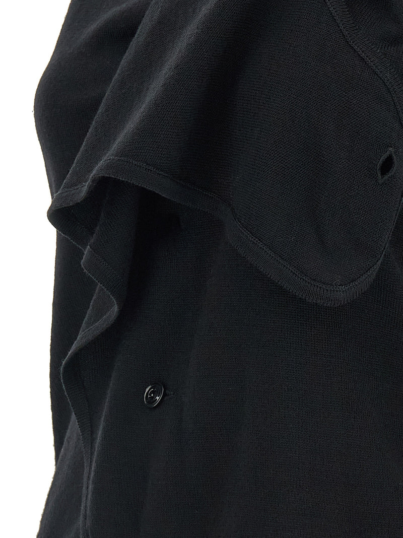 Veste sans manches en laine noire Lemaire