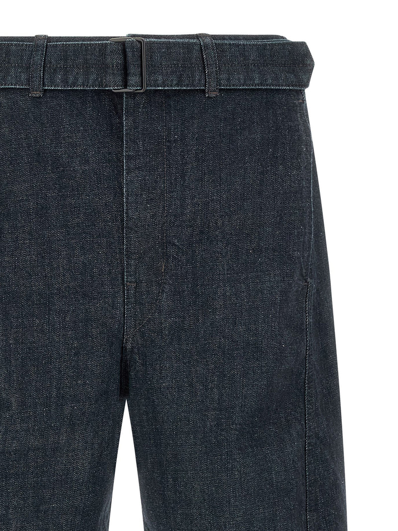 Lemaire Jean fuselé en coton bleu