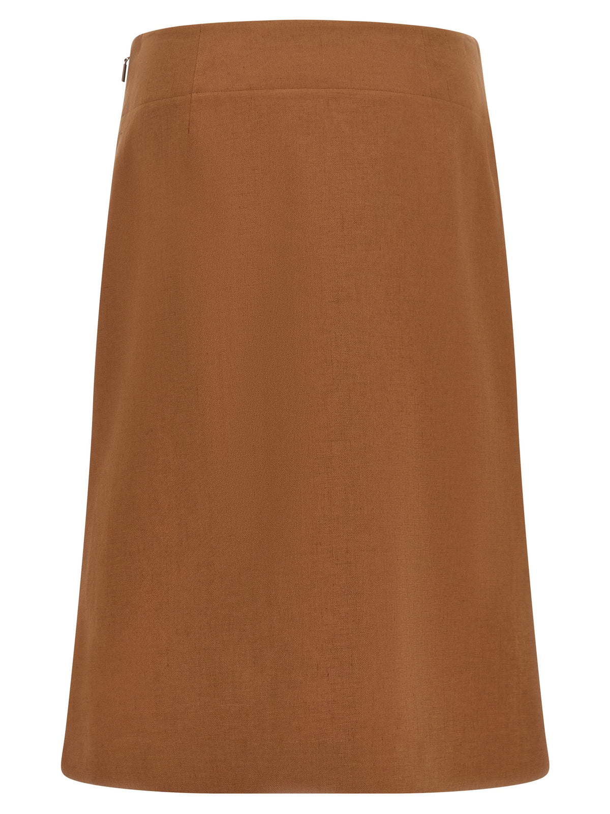 Jupe midi Fendi en lin marron
