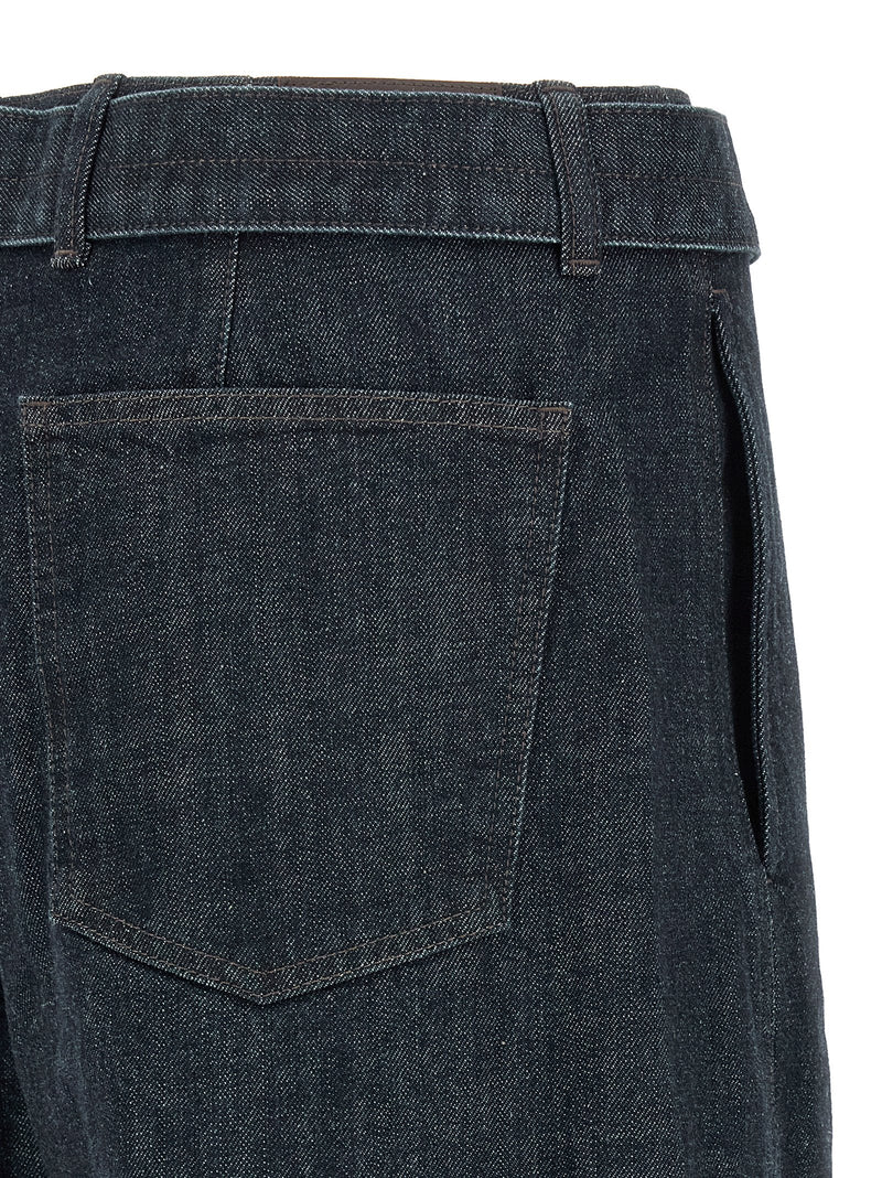 Lemaire Jean fuselé en coton bleu