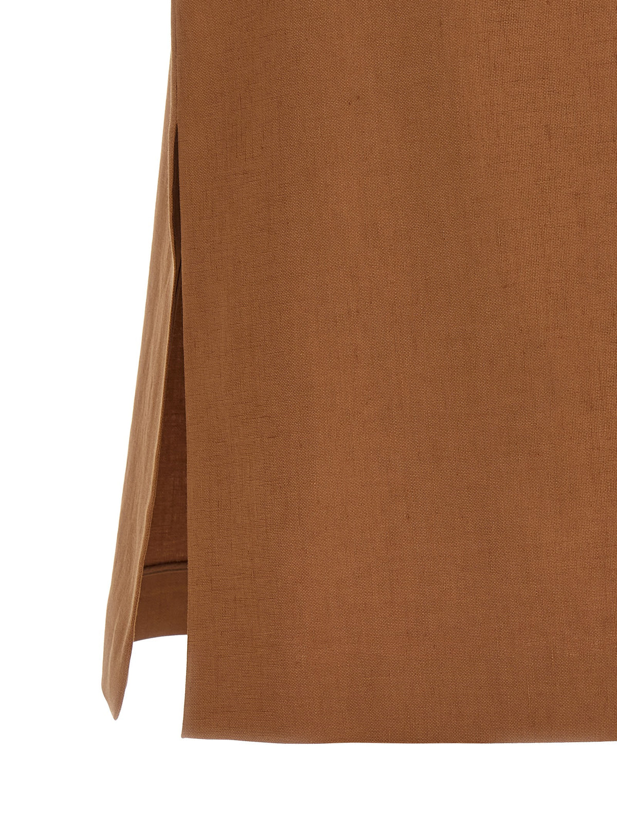 Jupe midi Fendi en lin marron