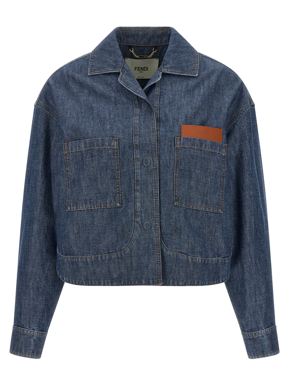 Veste en jean bleu en coton Fendi