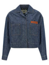Veste en jean bleu en coton Fendi