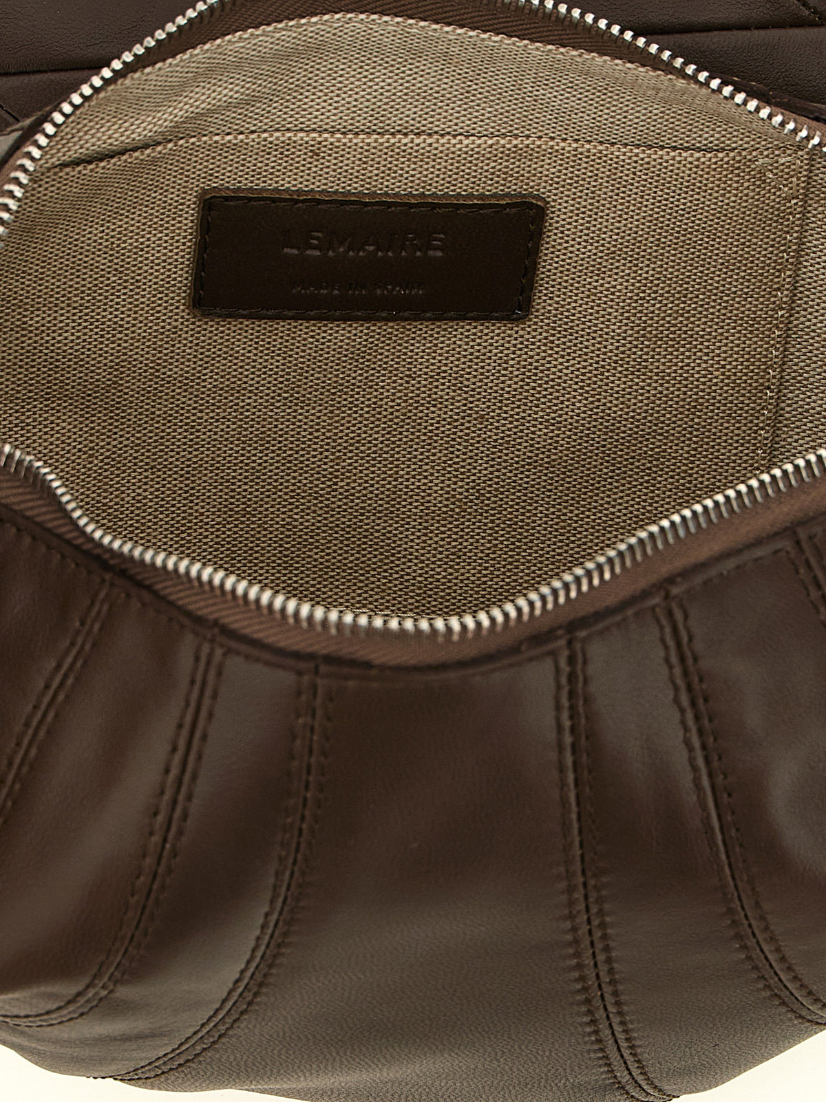 Sac bandoulière Lemaire en cuir d'agneau marron