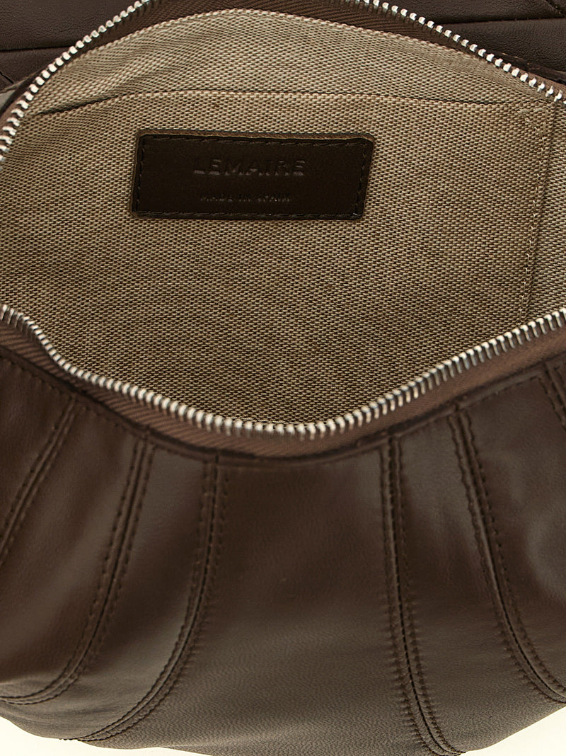Sac bandoulière Lemaire en cuir d'agneau marron
