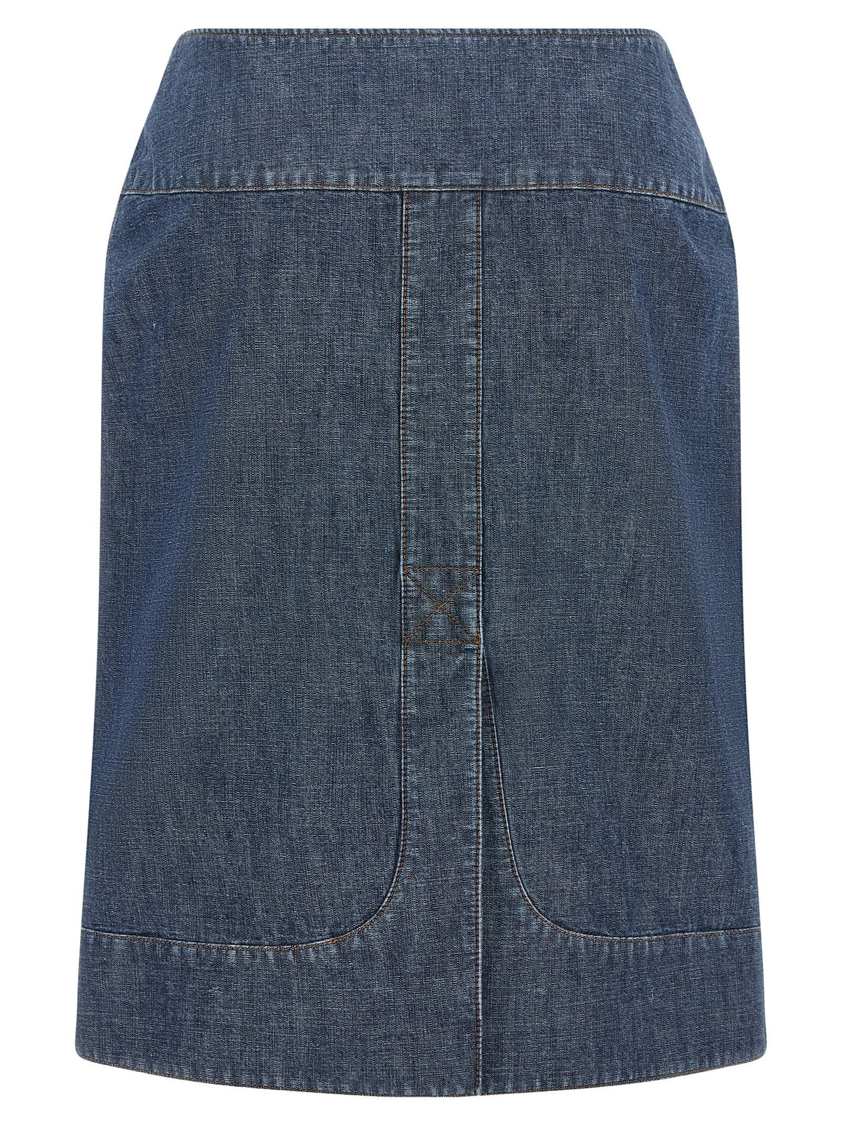Jupe midi Fendi en coton bleu