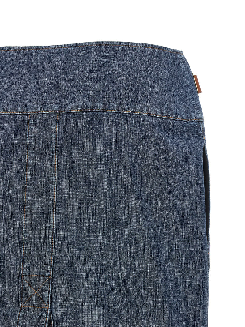 Jupe midi Fendi en coton bleu