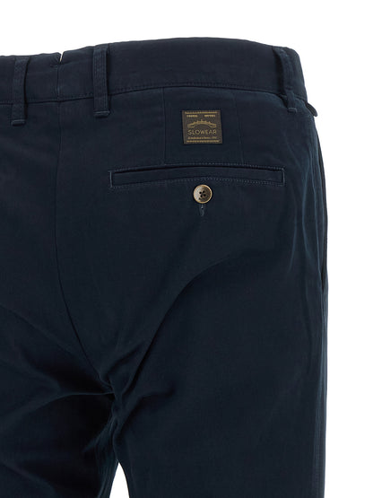 Incotex Blue Cotton Casual Pants