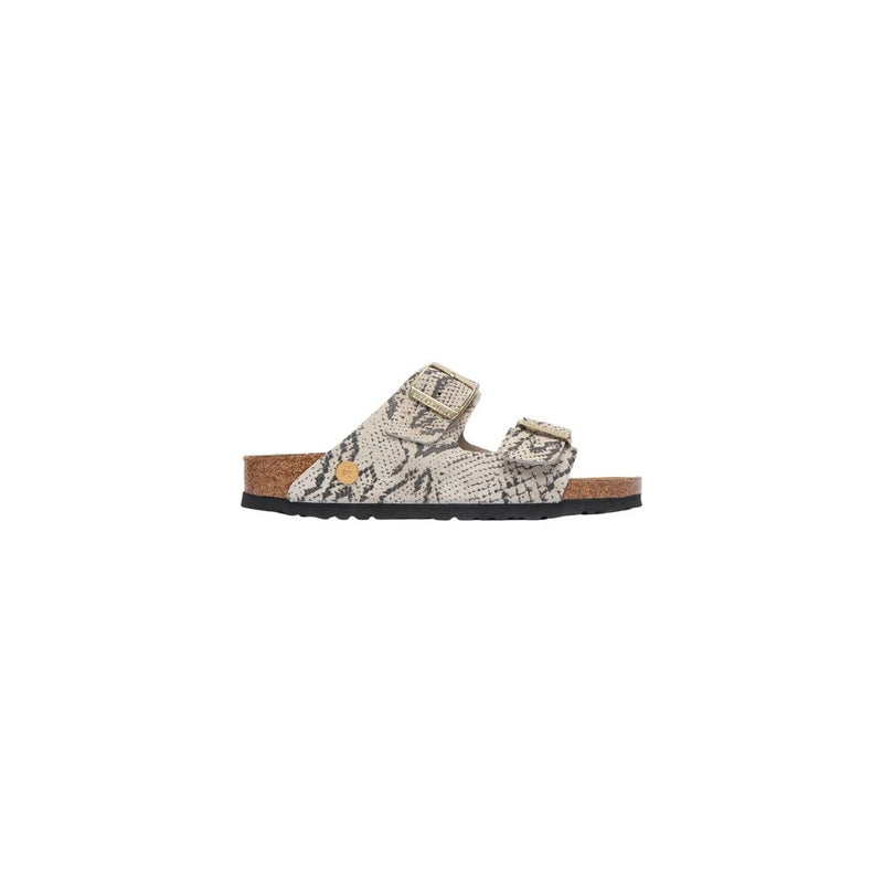 Sandales plates Birkenstock en cuir gris
