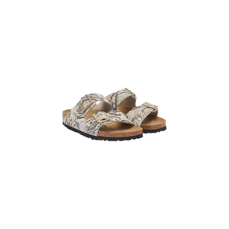 Sandales plates Birkenstock en cuir gris