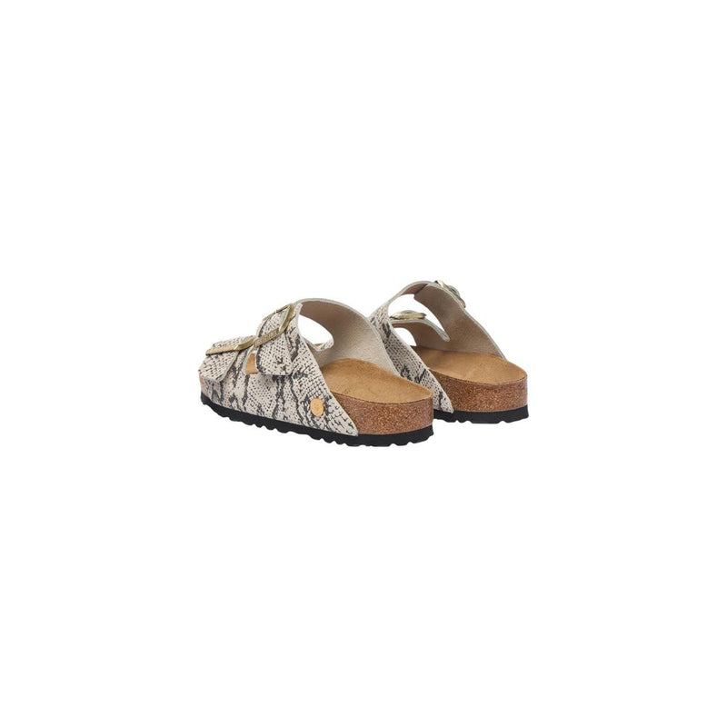 Sandales plates Birkenstock en cuir gris