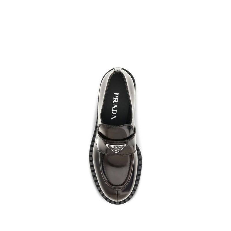 Mocassins Prada Bos Taurus en cuir de veau marron