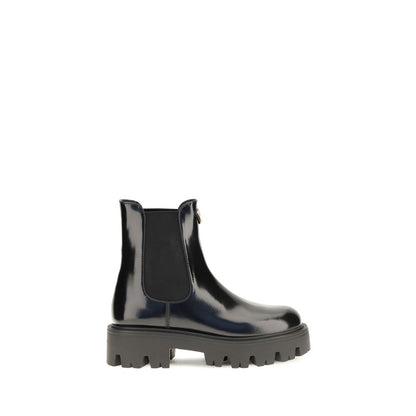 Bottes Chelsea Prada en cuir de veau noir Bos Taurus