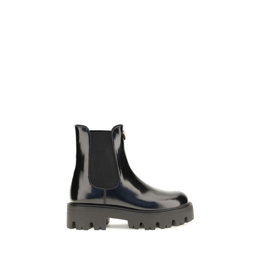 Bottes Chelsea Prada en cuir de veau noir Bos Taurus