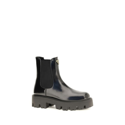 Bottes Chelsea Prada en cuir de veau noir Bos Taurus
