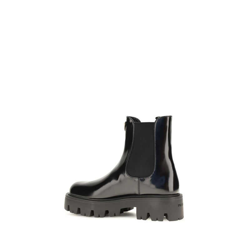 Bottes Chelsea Prada en cuir de veau noir Bos Taurus