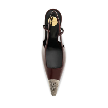 Escarpins à talons hauts Saint Laurent en cuir de veau bordeaux