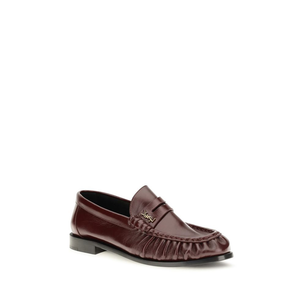 Mocassins Saint Laurent Bordeaux en agneau Ovis Aries Aries