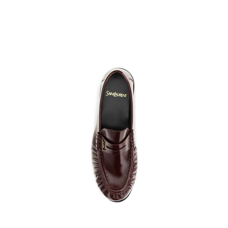 Mocassins Saint Laurent Bordeaux en agneau Ovis Aries Aries