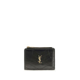 Portefeuille Bos Taurus en cuir de veau noir Saint Laurent
