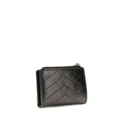 Portefeuille Bos Taurus en cuir de veau noir Saint Laurent
