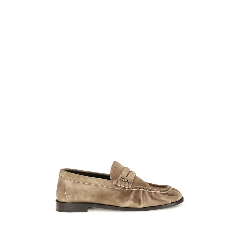 Mocassins à enfiler Saint Laurent en cuir de veau beige